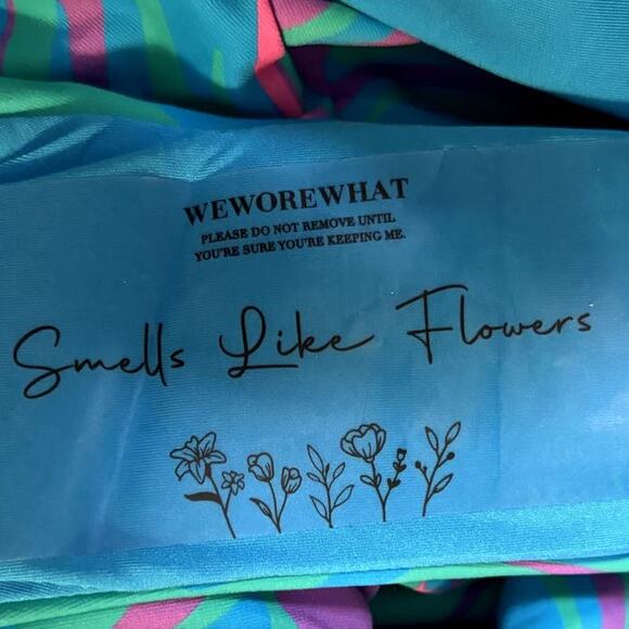 NWT WeWoreWhat Danielle 3.0 One Piece Women's Size XL Paradise Marble Ocean Blue - Picture 6 of 16